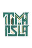 Geometric design with stylized text on a black background