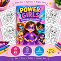 Power Girls Coloring Book | 20 Strong & Cute Superhero Girls Coloring Pages | Printable PDF for Kids